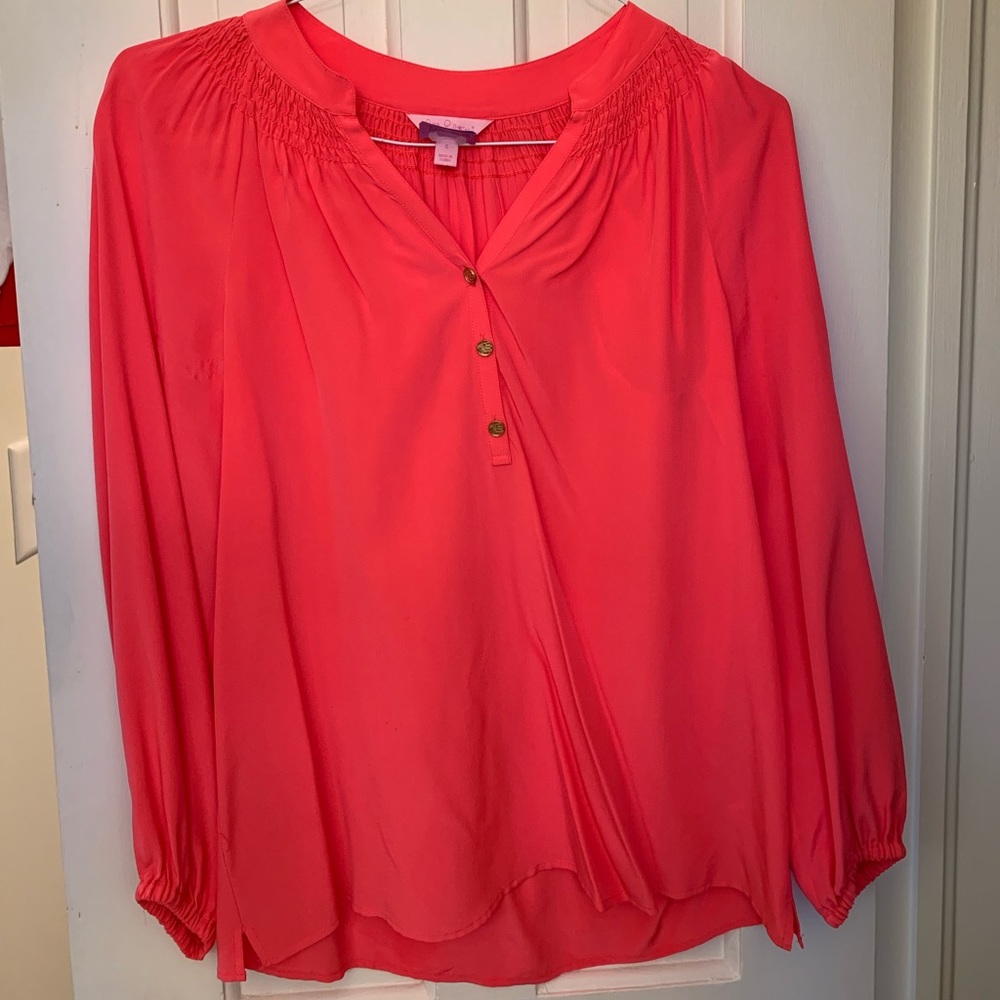 Lilly Pulitzer Elsa Top - Coral Silk